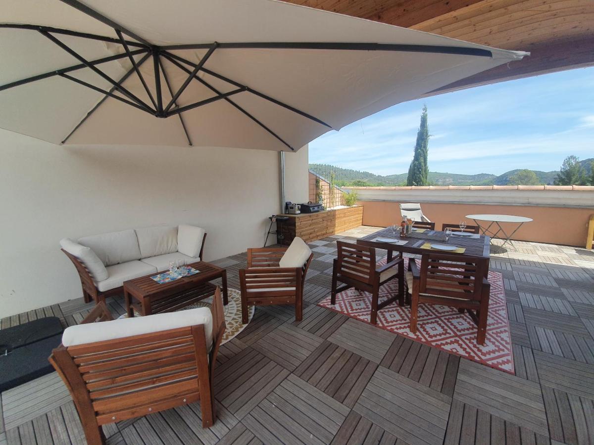 Terrasse 130M2 Panoramique Avec Climatisation Piscine - 3 Chambres Greoux-les-Bains Exterior photo